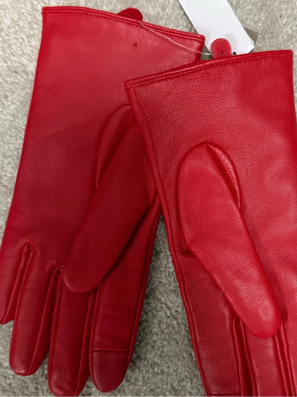 J. Crew Bright Red Leather Gloves